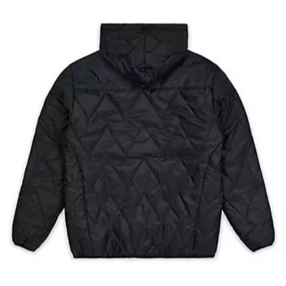 Reason Quilted Jacket Men’s XL Black Hooded Tiger Rose Patches - Picture 2 of 7
